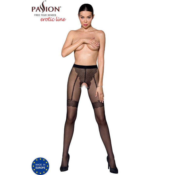 PASSION - TIOPEN 016 SCHWARZE STRUMPFHOSE 1/2 20 DEN - INTIM SPACE Online Sexshop