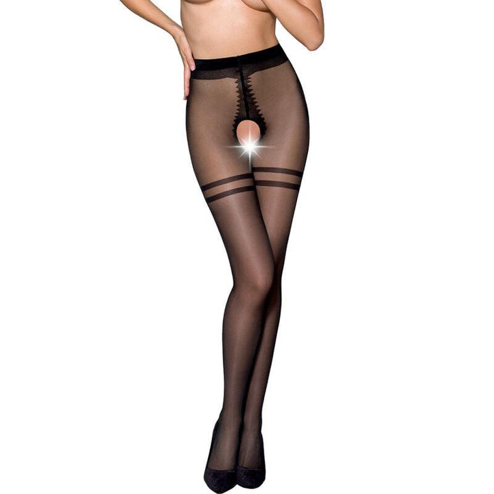 PASSION - TIOPEN 015 SCHWARZE STRUMPFHOSE 1/2 20 DEN - INTIM SPACE Online Sexshop