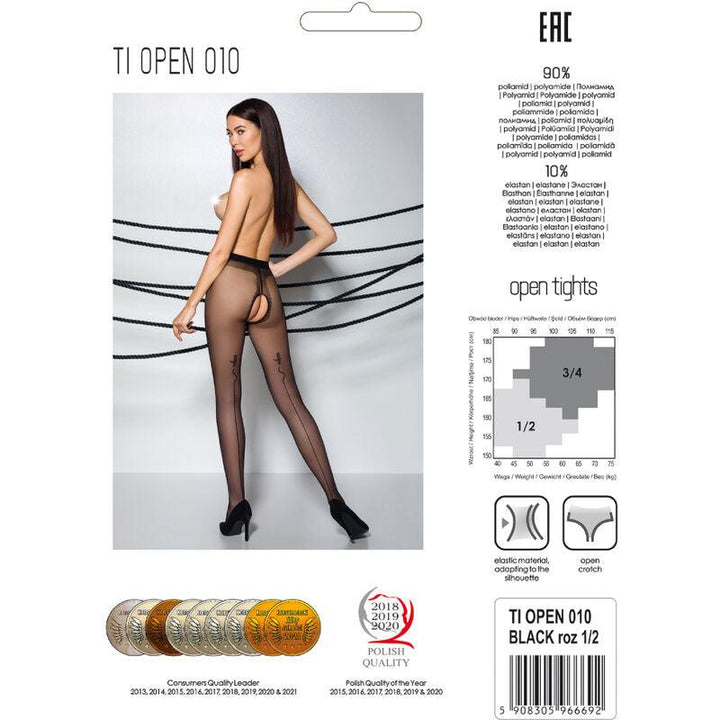 PASSION - TIOPEN 010 SCHWARZE STRUMPFHOSE 3/4 20 DEN - INTIM SPACE Online Sexshop