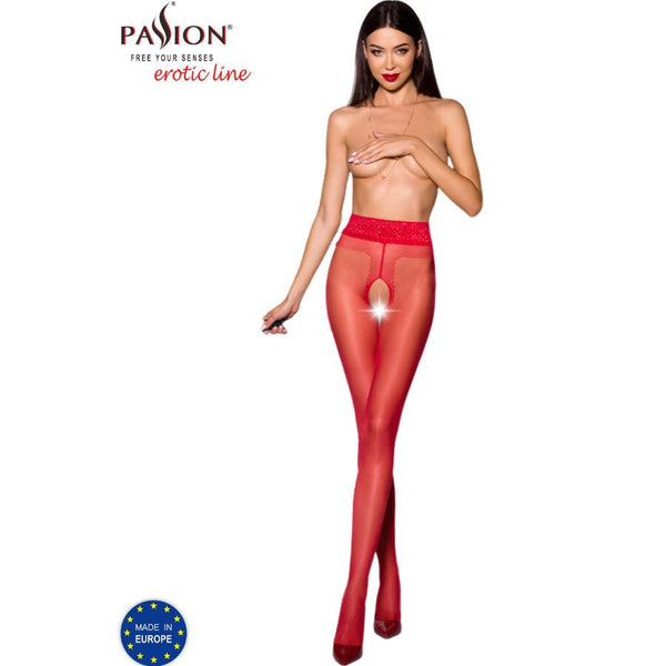 PASSION - TIOPEN 001 ROTE STRUMPFHOSE 1/2 20 DEN - INTIM SPACE Online Sexshop