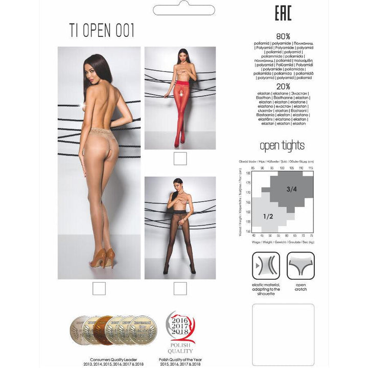 PASSION - TIOPEN 001 ROTE STRUMPFHOSE 1/2 20 DEN - INTIM SPACE Online Sexshop