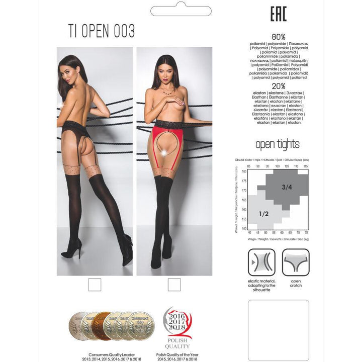 PASSION - TIOPEN 003 ROTE STRUMPFHOSE 1/2 20/40 DEN - INTIM SPACE Online Sexshop