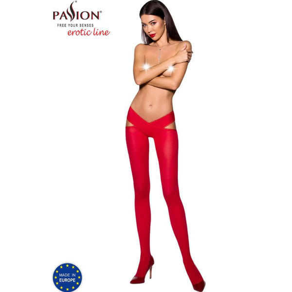 PASSION - TIOPEN 005 ROTE STRUMPFHOSE 1/2 60 DEN - INTIM SPACE Online Sexshop