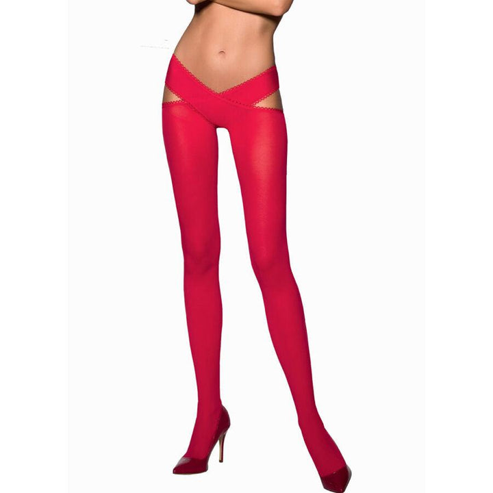 PASSION - TIOPEN 005 ROTE STRUMPFHOSE 3/4 60 DEN - INTIM SPACE Online Sexshop