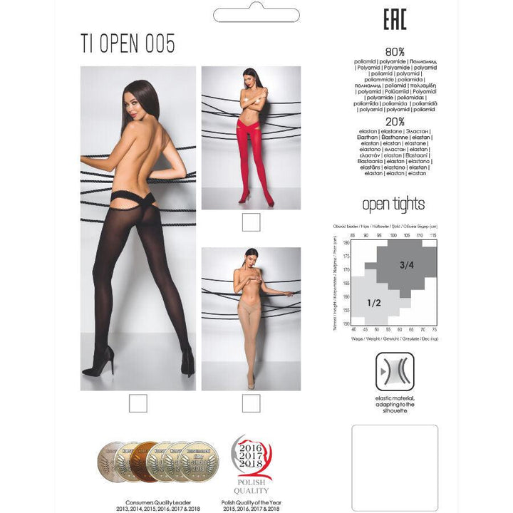 PASSION - TIOPEN 005 ROTE STRUMPFHOSE 3/4 60 DEN - INTIM SPACE Online Sexshop