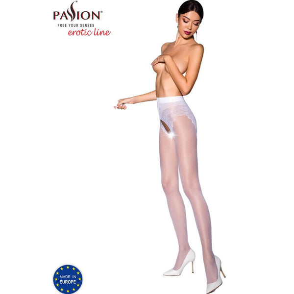 PASSION - TIOPEN 006 WEISSE STRUMPFHOSE 1/2 30 DEN - INTIM SPACE Online Sexshop