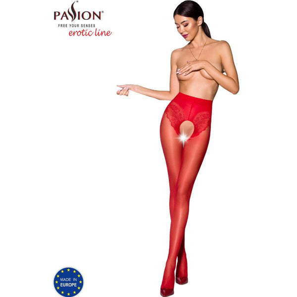 PASSION - TIOPEN 006 ROTE STRUMPFHOSE 1/2 30 DEN - INTIM SPACE Online Sexshop