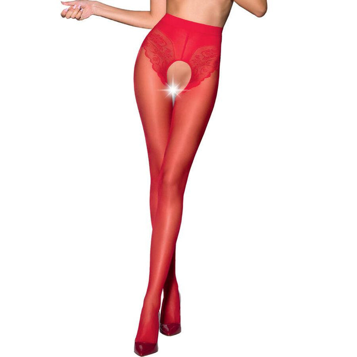 PASSION - TIOPEN 006 ROTE STRUMPFHOSE 1/2 30 DEN - INTIM SPACE Online Sexshop