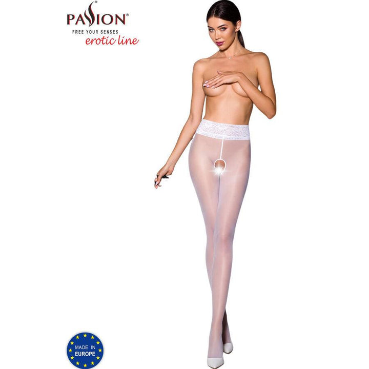 PASSION - TIOPEN 008 WEISSE STRUMPFHOSE 1/2 30 DEN - INTIM SPACE Online Sexshop