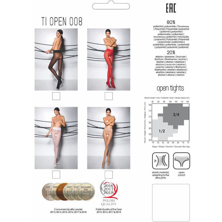 PASSION - TIOPEN 008 WEISSE STRUMPFHOSE 1/2 30 DEN - INTIM SPACE Online Sexshop