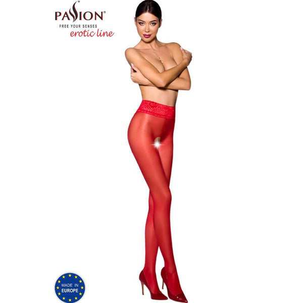 PASSION - TIOPEN 008 ROTE STRUMPFHOSE 1/2 30 DEN - INTIM SPACE Online Sexshop