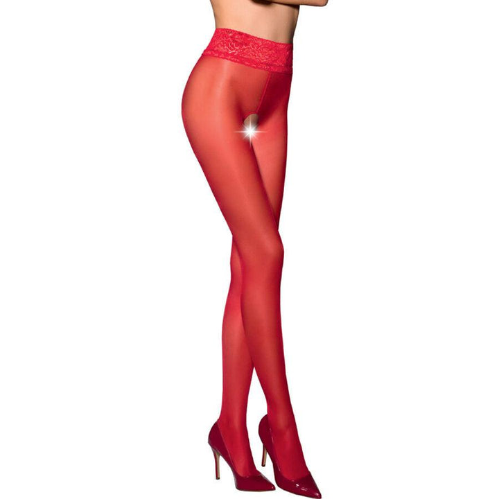 PASSION - TIOPEN 008 ROTE STRUMPFHOSE 1/2 30 DEN - INTIM SPACE Online Sexshop