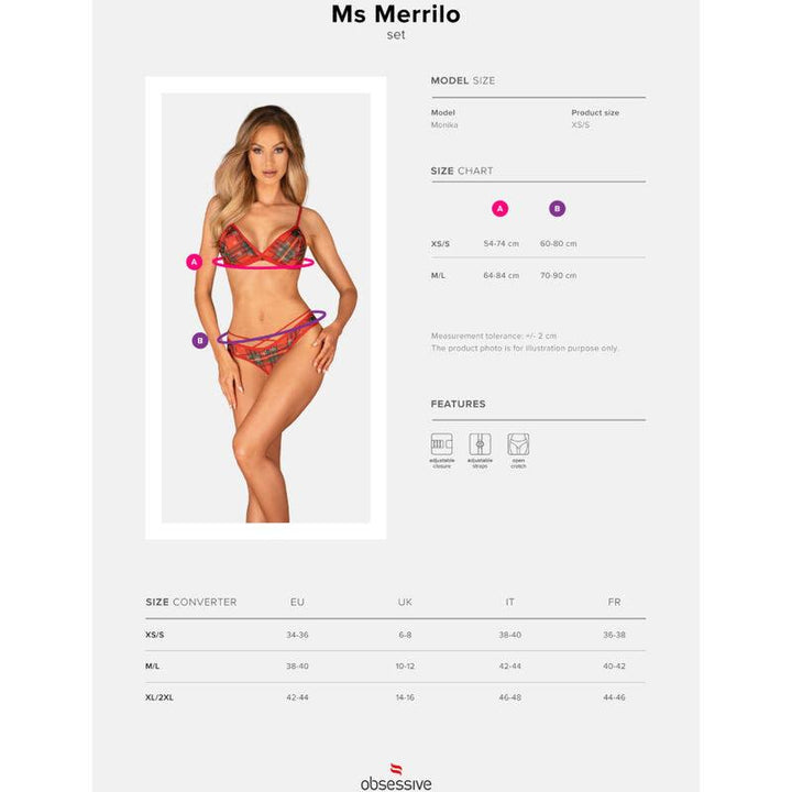 OBSESSIVE - MS MERRILO ZWEITEILIGES SET XS/S - INTIM SPACE Online Sexshop