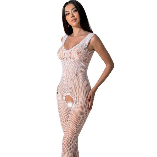 PASSION - BS098 WEISSER BODYSTOCKING, EINE GRÖSSE - INTIM SPACE Online Sexshop