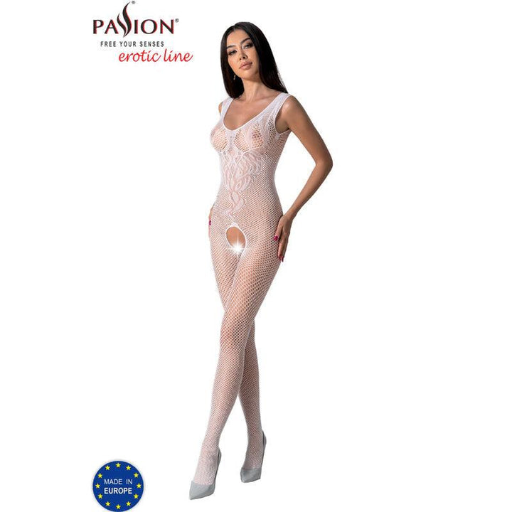 PASSION - BS098 WEISSER BODYSTOCKING, EINE GRÖSSE - INTIM SPACE Online Sexshop