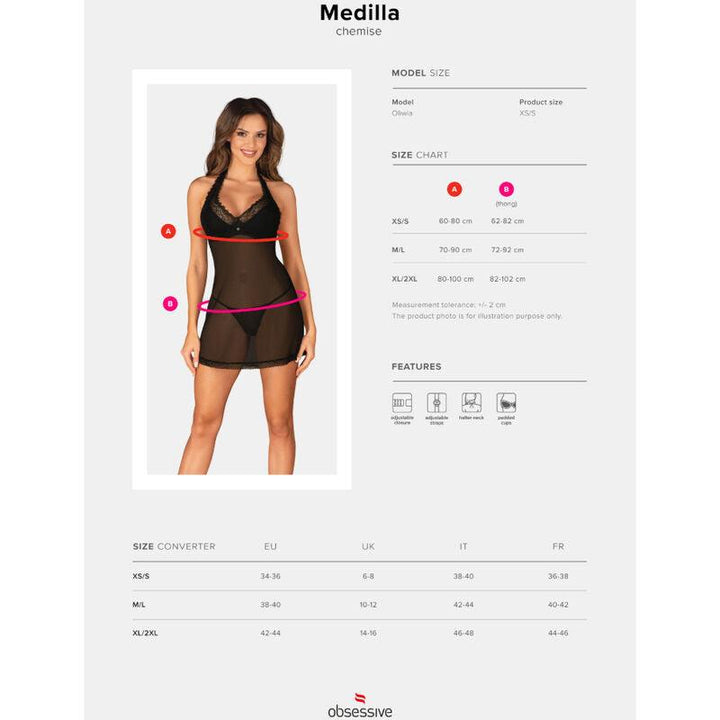 OBSESSIVE - MEDILLA CHEMISE - TANGA XS/S - INTIM SPACE Online Sexshop