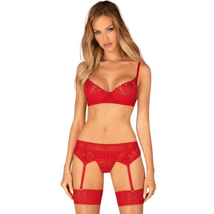 OBSESSIVE - INGRIDIA-SET DREITEILIG ROT XS/S - INTIM SPACE Online Sexshop