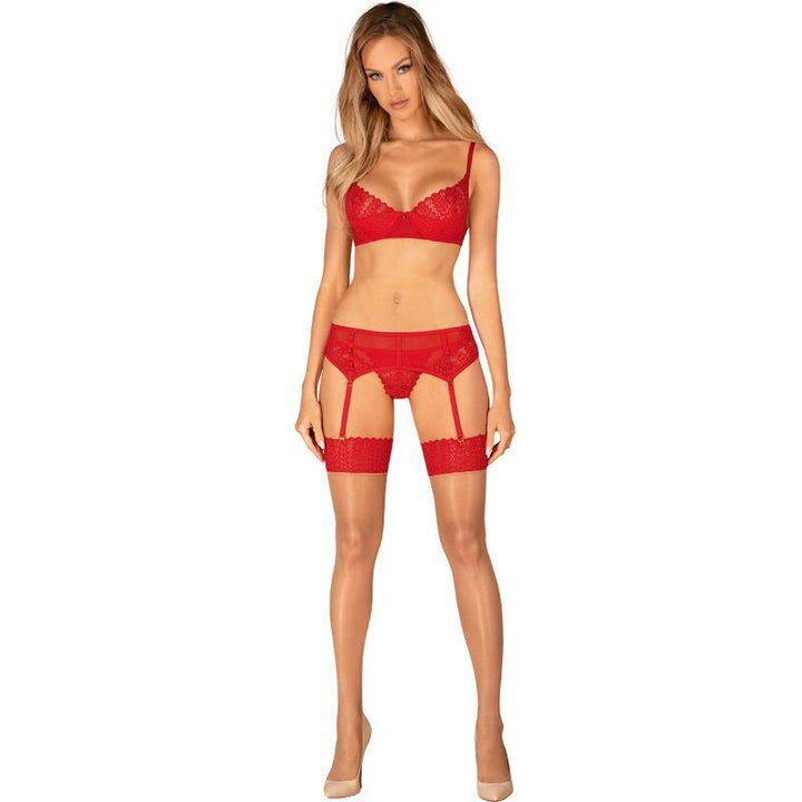 OBSESSIVE - INGRIDIA-SET DREITEILIG ROT XS/S - INTIM SPACE Online Sexshop