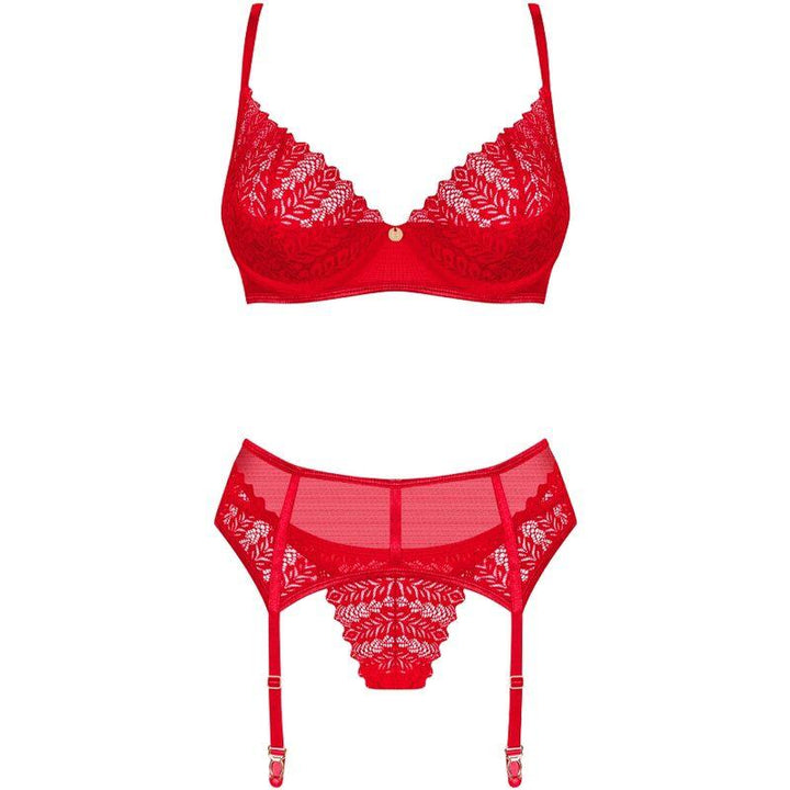 OBSESSIVE - INGRIDIA-SET DREITEILIG ROT XS/S - INTIM SPACE Online Sexshop