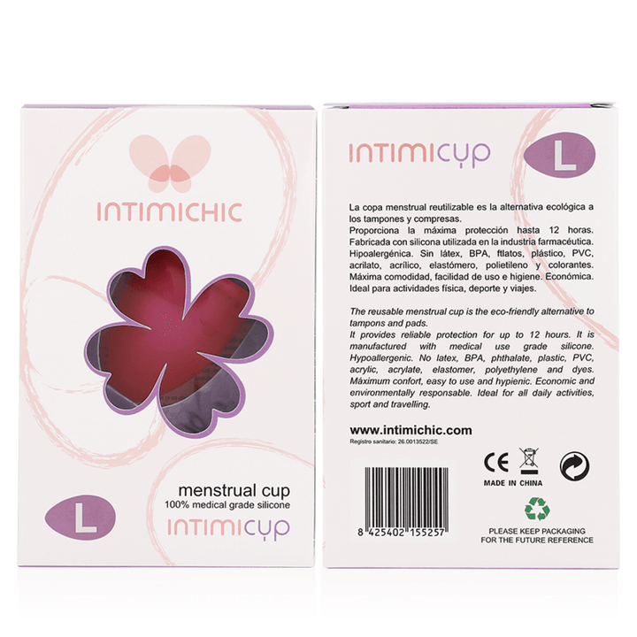 INTIMICHIC - MENSTRUAL CUP MEDIZINISCHES SILIKON - GRÖSSE L - INTIM SPACE Online Sexshop