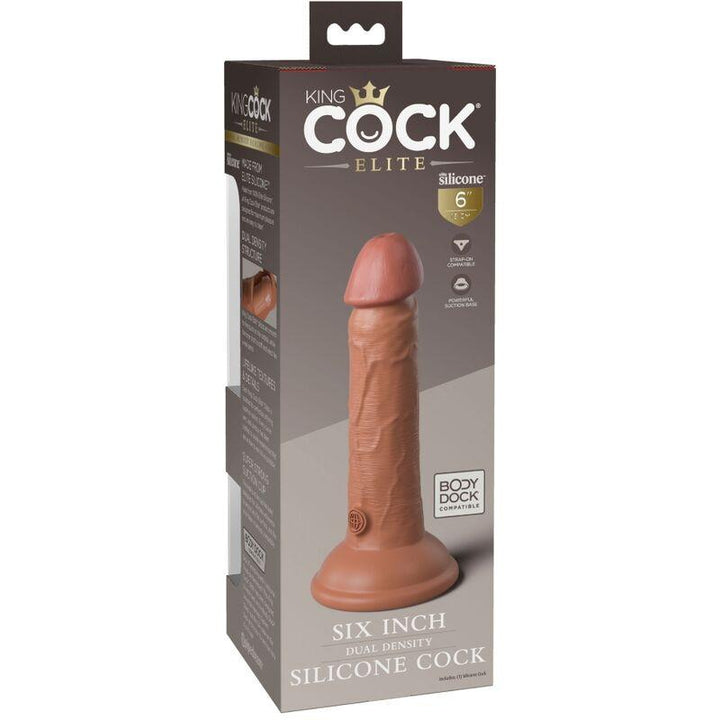 KING COCK - ELITE REALISTISCHER SILIKONDILDO 15.2 CM KARAMELL - INTIM SPACE Online Sexshop