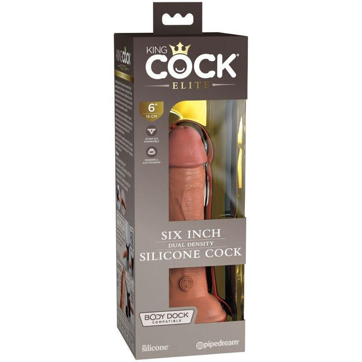 KING COCK - ELITE REALISTISCHER SILIKONDILDO 15.2 CM KARAMELL - INTIM SPACE Online Sexshop