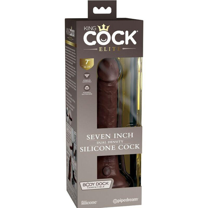 KING COCK - ELITE REALISTISCHER SILIKONDILDO 17.8 CM BRAUN - INTIM SPACE Online Sexshop