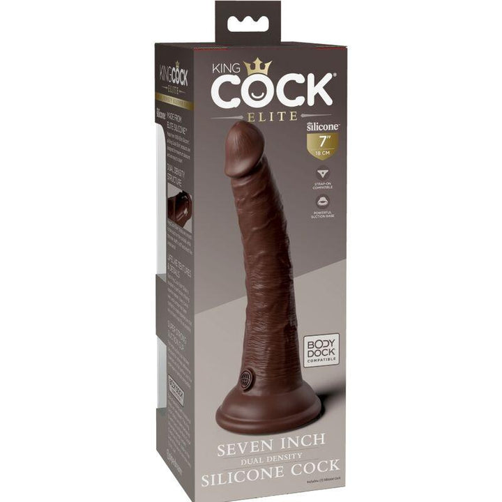 KING COCK - ELITE REALISTISCHER SILIKONDILDO 17.8 CM BRAUN - INTIM SPACE Online Sexshop