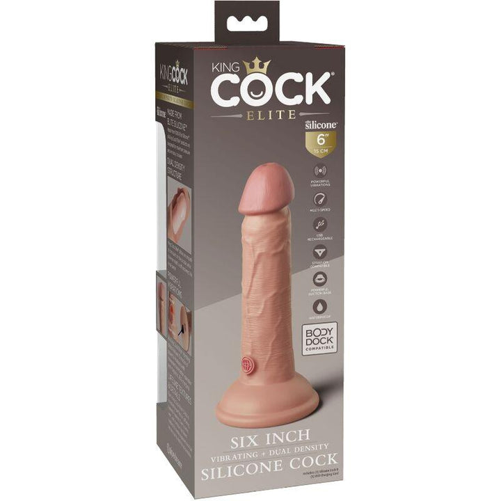 KING COCK - ELITE REALISTISCHER DILDO MIT VIBRATION UND SILIKON 15.2 CM - INTIM SPACE Online Sexshop