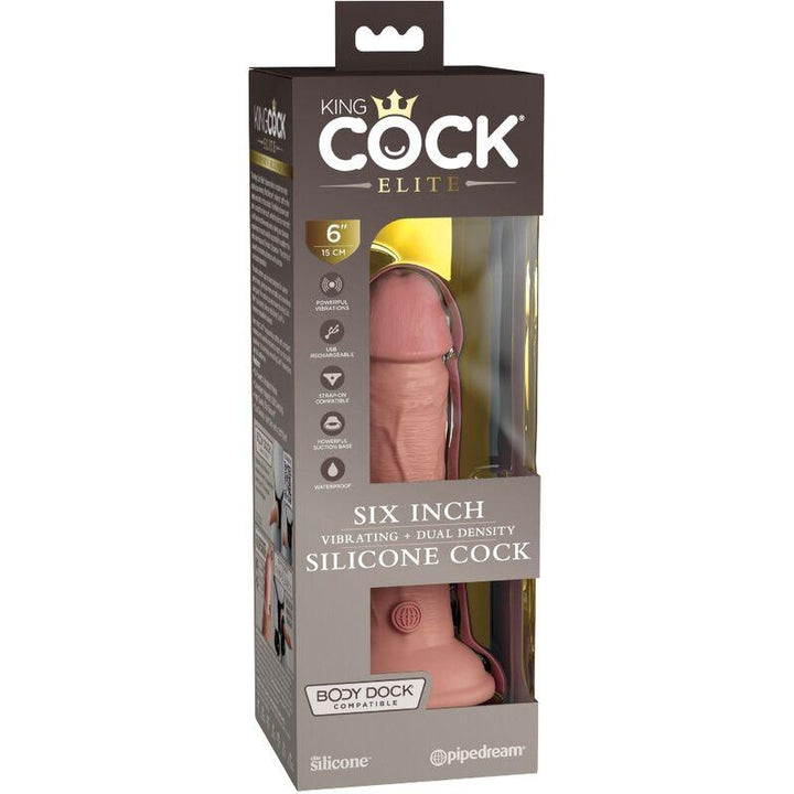 KING COCK - ELITE REALISTISCHER DILDO MIT VIBRATION UND SILIKON 15.2 CM - INTIM SPACE Online Sexshop