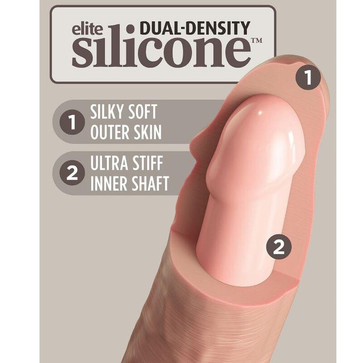 KING COCK - ELITE REALISTISCHER DILDO VIBRATOR - SILIKON FERNBEDIENUNG 17.8 CM - INTIM SPACE Online Sexshop