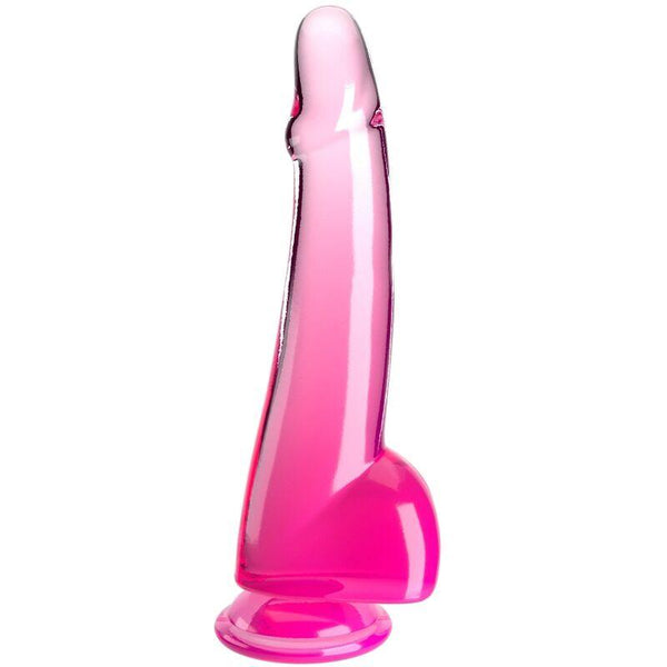 KING COCK - CLEAR DILDO MIT HODEN 19 CM ROSA - INTIM SPACE Online Sexshop