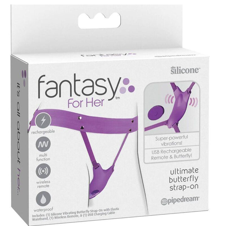 FANTASY FÜR SIE - VIBRIERENDES SCHMETTERLINGSGESCHIRR, WIEDERAUFLADBAR - VIOLETTE FERNBEDIENUNG - INTIM SPACE Online Sexshop