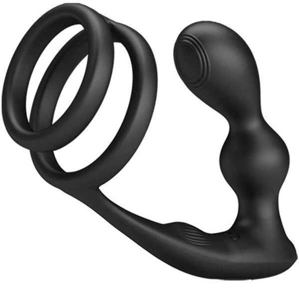 PRETTY LOVE - MARSHALL PENISRING MIT VIBRATORISCHEM ANALPLUG MIT FERNBEDIENUNG - INTIM SPACE Online Sexshop