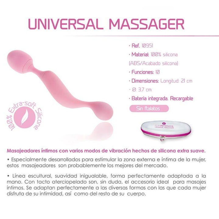 FEMINTIMATE - UNIVERSAL-MASSAGER-SILIKON-VIBRATOR ROSA - INTIM SPACE Online Sexshop