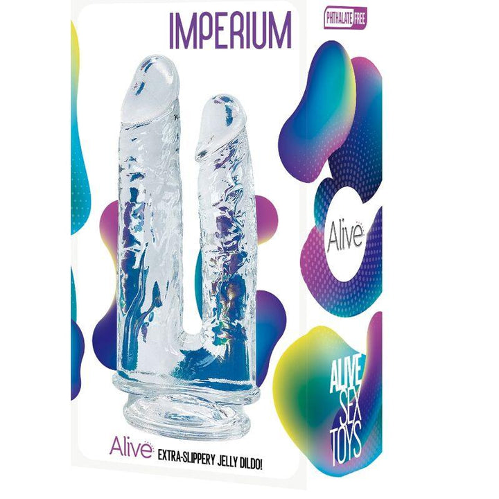 ALIVE - IMPERIUM DOPPELTER REALISTISCHER PENIS TRANSPARENT 12/14 CM - INTIM SPACE Online Sexshop