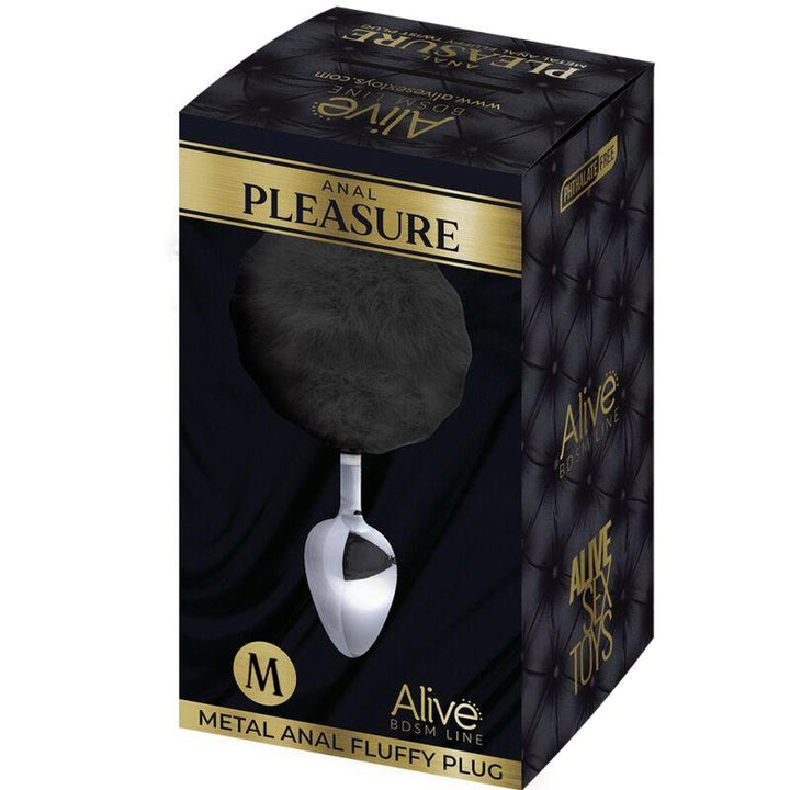 ALIVE - ANAL-VERGNÜGENS-SPIRAL-METALL-FLUFFY-SCHWARZ GRÖSSE M - INTIM SPACE Online Sexshop