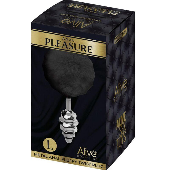 ALIVE - ANAL-VERGNÜGENS-SPIRAL-METALL-FLUFFY-SCHWARZ GRÖSSE L - INTIM SPACE Online Sexshop