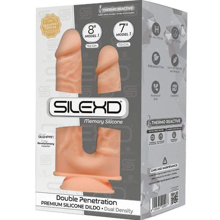 SILEXD - MODELL - REALISTISCHER PENIS DOBLE PENETRACION PREMIUM SILEXPAN SILIKON 17.5 - 19.5 CM - INTIM SPACE Online Sexshop