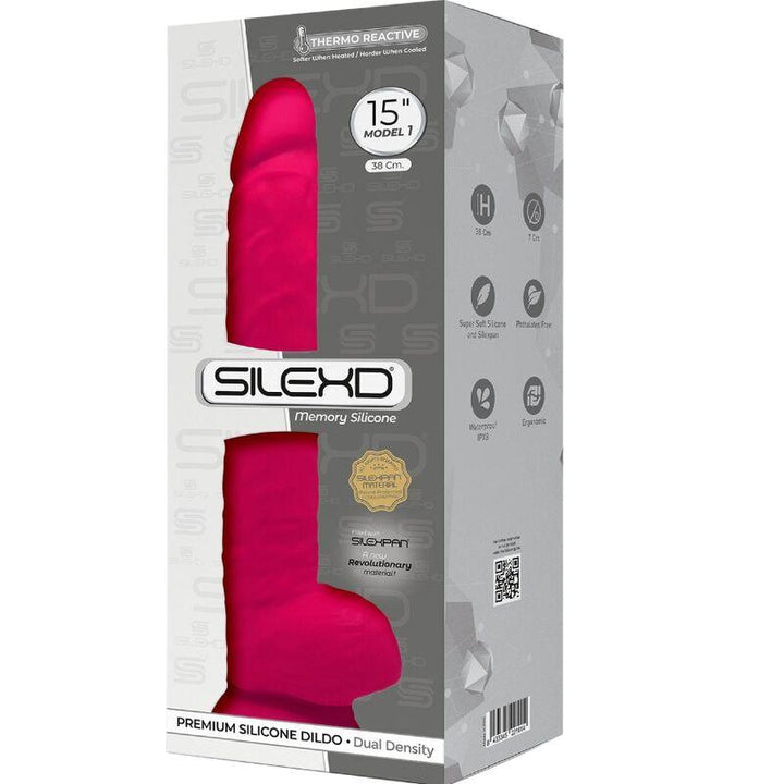 SILEXD - MODEL - REALISTISCHER PENIS PREMIUM SILEXPAN SILIKON FUCHSIA 38 CM - INTIM SPACE Online Sexshop