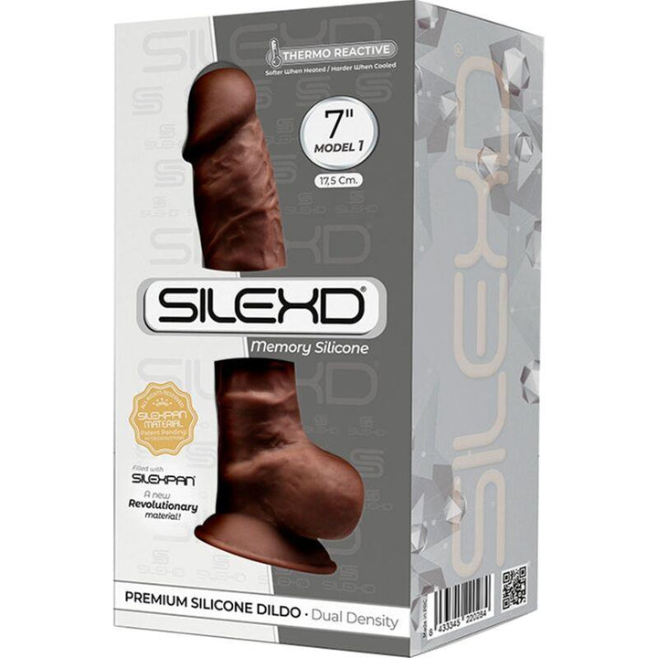 SILEXD - MODEL - REALISTISCHER PENIS PREMIUM SILEXPAN SILIKON BRAUN 17.5 CM - INTIM SPACE Online Sexshop