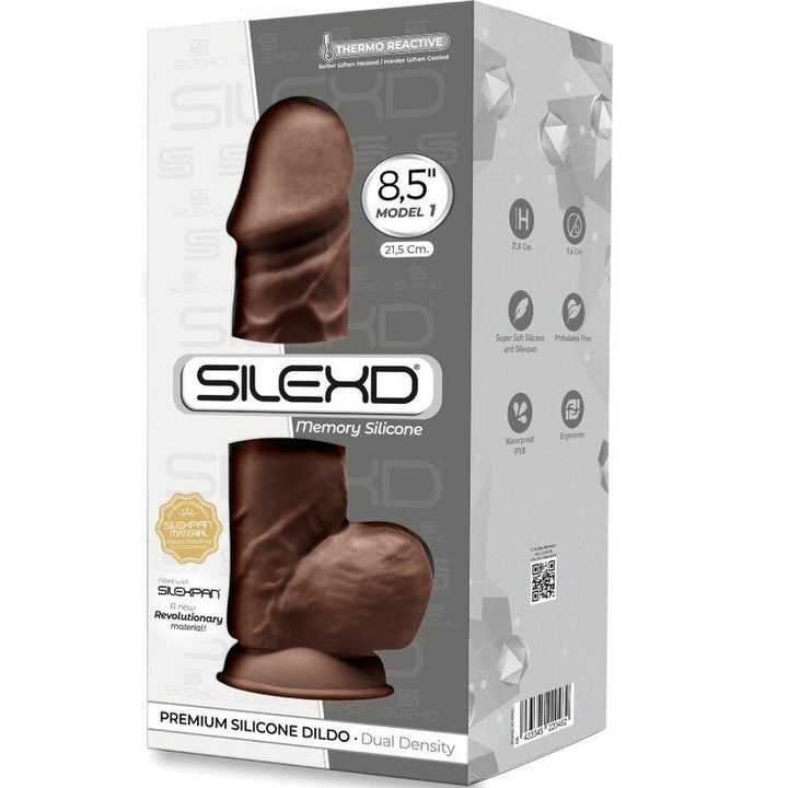 SILEXD - MODEL - REALISTISCHER PENIS PREMIUM SILEXPAN SILIKON BRAUN 21.5 CM - INTIM SPACE Online Sexshop