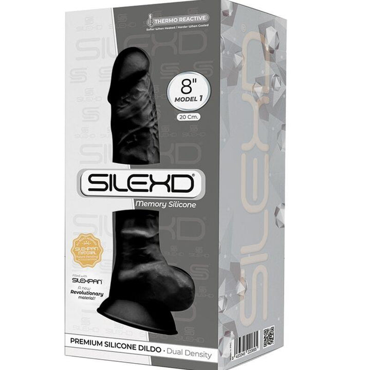 SILEXD - MODEL - REALISTISCHER PENIS PREMIUM SILEXPAN SILIKON SCHWARZ 20 CM - INTIM SPACE Online Sexshop