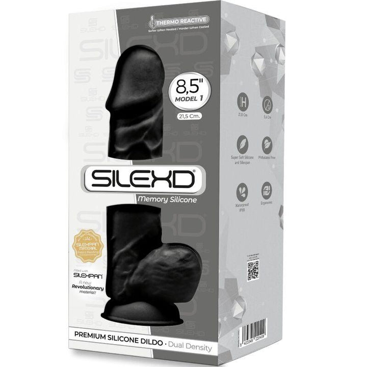 SILEXD - MODEL - REALISTISCHER PENIS PREMIUM SILEXPAN SILIKON SCHWARZ 21.5 CM - INTIM SPACE Online Sexshop