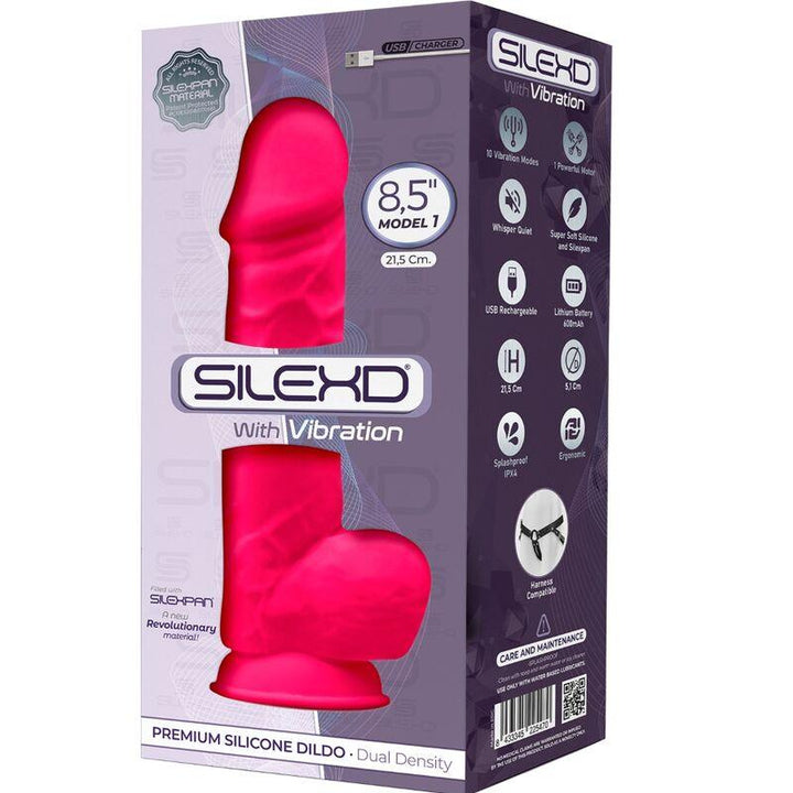 SILEXD - MODEL - REALISTISCHER PENISVIBRATOR SILIKON PREMIUM SILEXPAN FUCHSIA 21.5 CM - INTIM SPACE Online Sexshop