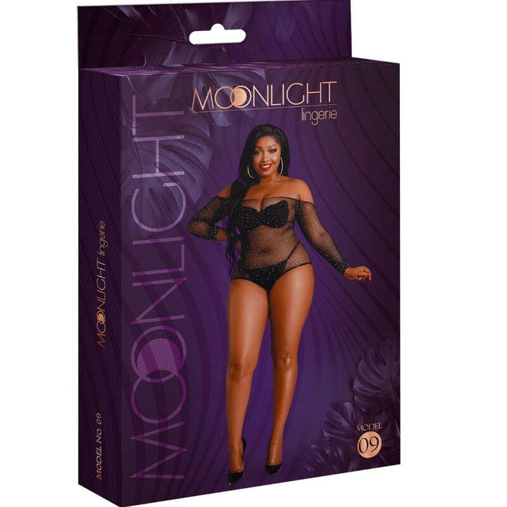 MOONLIGHT - LANGARM-BODY, MODELL 9, LEUCHTENDES SCHWARZ, ÜBERGRÖSSE - INTIM SPACE Online Sexshop