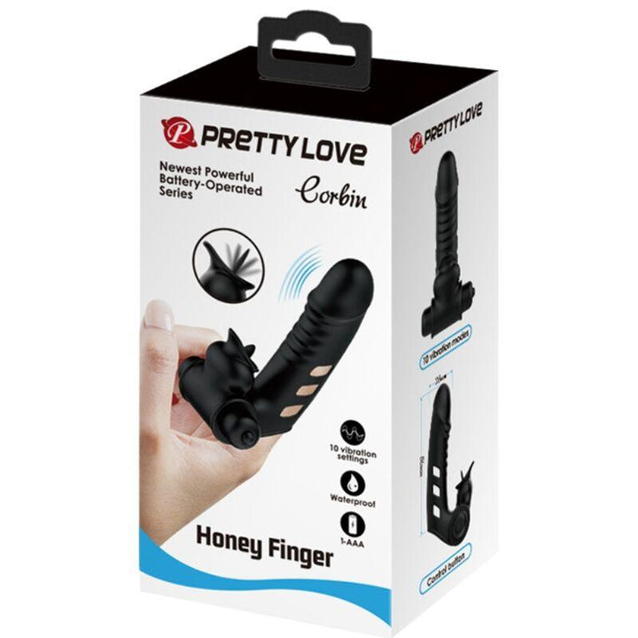 PRETTY LOVE - CORBIN SCHWARZE VIBRATOR-FINGERABDECKUNG - INTIM SPACE Online Sexshop