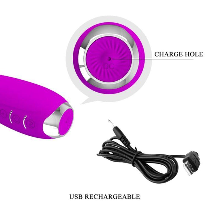 PRETTY LOVE - HECTOR WIEDERAUFLADBARER ELEKTROSCHOCK-VIBRATOR WASSERDICHT LILA - INTIM SPACE Online Sexshop