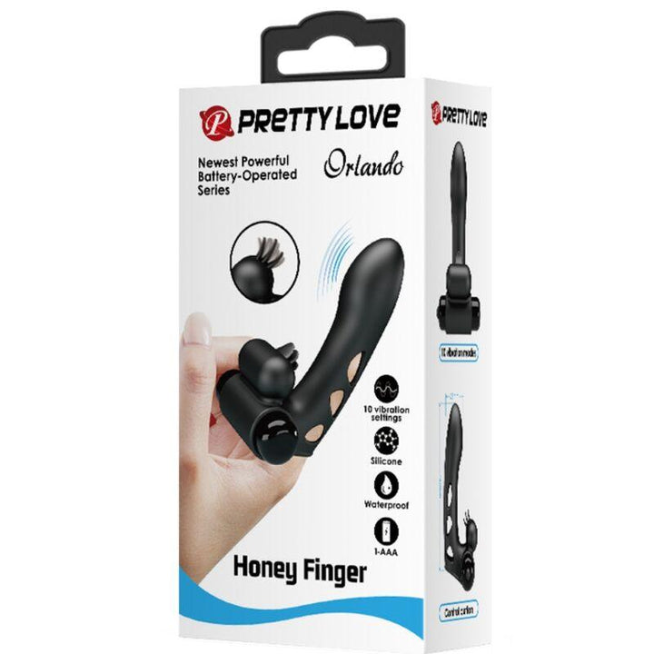 PRETTY LOVE - ORLANDO SCHWARZE VIBRATOR-FINGERHÜLLE - INTIM SPACE Online Sexshop