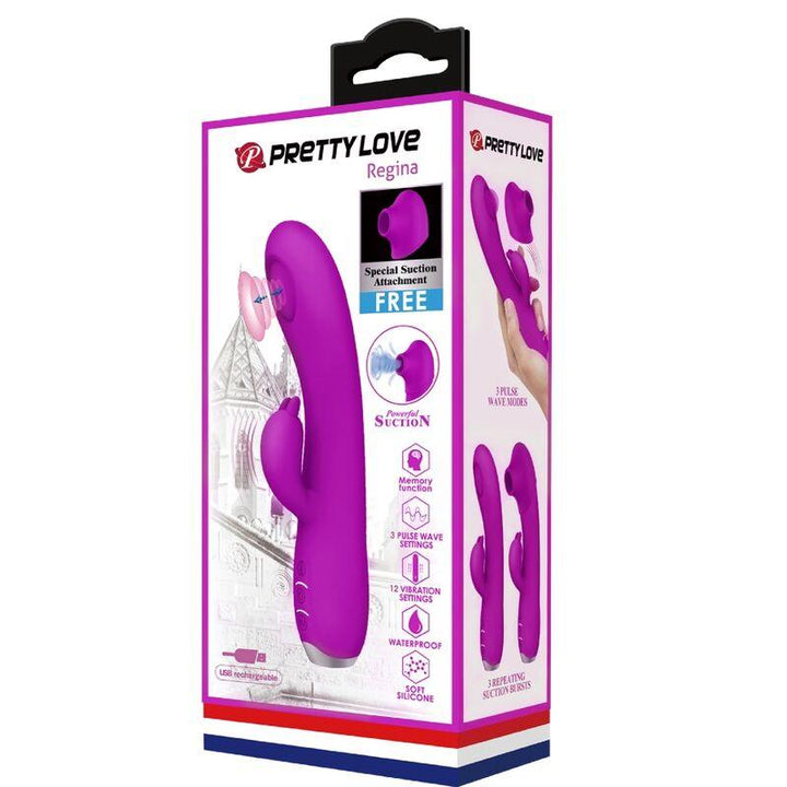 PRETTY LOVE - REGINA WIEDERAUFLADBARER VIBRATOR-SAUGER LILA - INTIM SPACE Online Sexshop